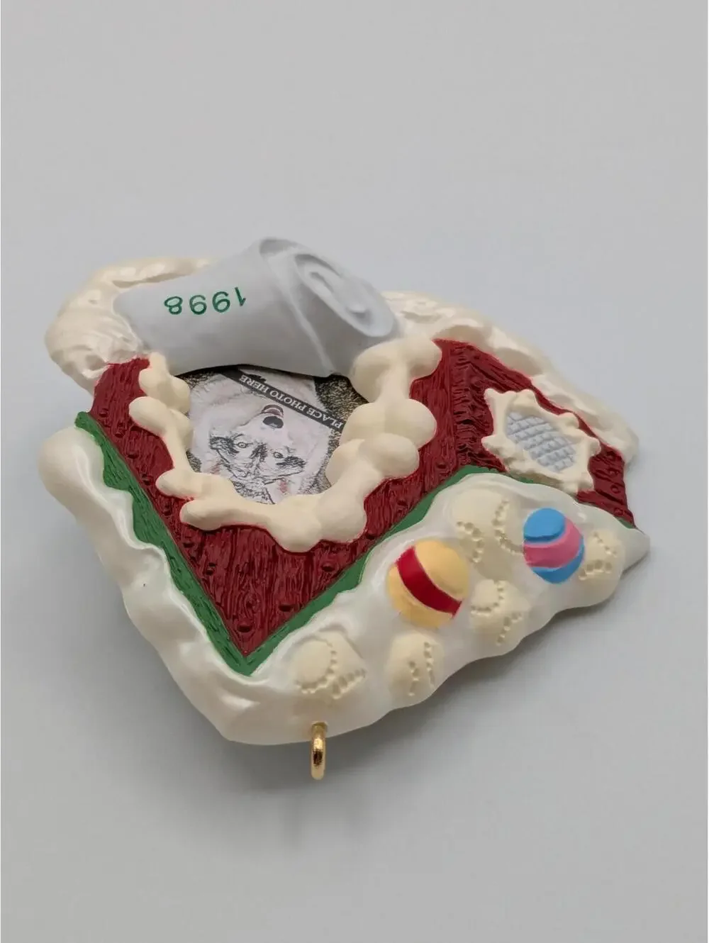 Hallmark Keepsake Special Dog Photo Holder 1998 Vintage Christmas Ornament